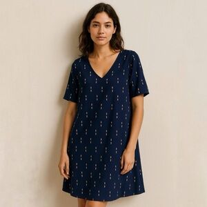 Gentle Fawn Blue Embroidered Pink Detail Mini Dress Size S…